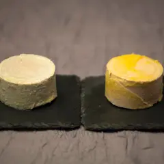 Deux terrines de foie gras, l'une claire, l'autre dorée, sur des ardoises. Lequel est le meilleur foie gras canard ou oie ?