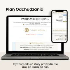 Cyfrowy arkusz "Plan Odchudzania" pomoże Ci zacząć odchudzanie. Zawiera dane podstawowe, zapotrzebowanie kaloryczne i klucze do sukcesu.