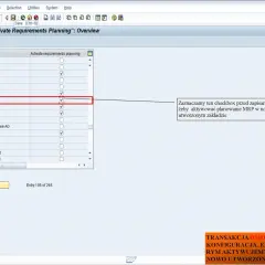 Ekran SAP: planowanie zapotrzebowania materiałowego dla zakładu Wrocław. Zaznaczono opcję aktywacji MRP.