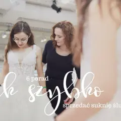 Kobieta w białej sukni ślubnej i doradczyni w czarnej bluzce.