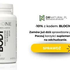 Biała butelka suplementu "N°1 SHAPER BODY" z napisem "ENERGY BOOSTER FAT BURNING DETOX".