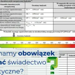 Tabela z danymi do oceny charakterystyki energetycznej budynku. Kiedy mamy obowiązek posiadać świadectwo energetyczne?