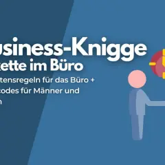Business-Knigge: Verhaltensregeln und Dresscodes für Männer und Frauen im Büro. Ein Händedruck unter der Uhr symbolisiert pünktliches und korrektes Auftreten.