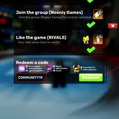Wpisz kod COMMUNITY19, aby otrzymać nagrody w grze RIVALS.