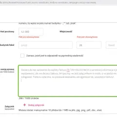 Formularz Tauron reklamacje: opis problemu z fakturą, brak możliwości zalogowania na portal.