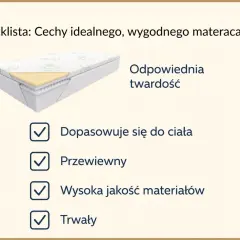Checklista: jaki materac wybrać? Odpowiednia twardość, dopasowanie do ciała, przewiewność, wysoka jakość i trwałość to kluczowe cechy idealnego materaca.