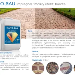 NANO-BAU impregnat "mokry efekt" kostka brukowa. Produkt chroni i odżywia kolor kostki, nadając jej głęboki, mokry wygląd.