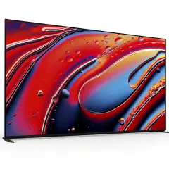 Nowy telewizor Sony Bravia 9 z żywymi kolorami i płynnymi kształtami, jak krople oleju na wodzie.