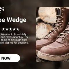 Nicks Handmade Boots Moc Toe Wedge with sturdy uppers, built like a tank for decades of wear.