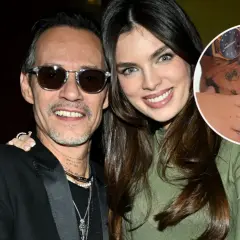 Marc Anthony z żoną i noworodkiem. Widać obrączkę na jego dłoni.