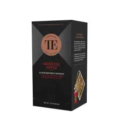 Pudełko herbaty **oriental apple** z napisem "Teahouse Exclusives". Tradycyjny napar owocowy o słodkim smaku.