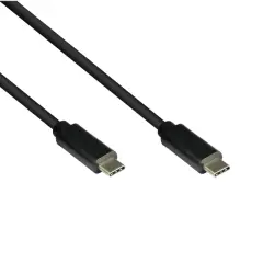Zwei schwarze USB-C-Kabel mit Stecker, bereit für USB 3.1 Gen 2 Speed.