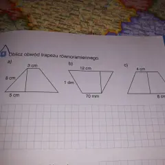 Jak obliczyć obwód trapezu równoramiennego narysowanego obok?