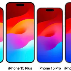 Cztery modele iPhone 15: 15, 15 Plus, 15 Pro, 15 Pro Max. Większe modele mogą mieć lepszą pojemność baterii.