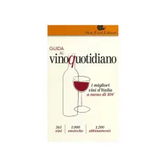 Book cover for "Guida al vino quotidiano" by Slow Food Editore, featuring a minimalist illustration of a wine bottle and glass.
