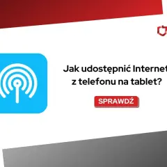 Dowiedz się, jak udostępnić internet z telefonu na tablet. Ikona sygnału Wi-Fi i przycisk "Sprawdź".
