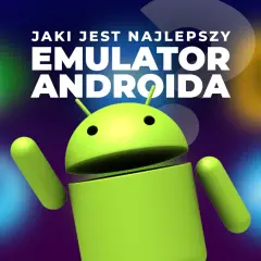 Jaki jest najlepszy emulator androida? Zielony robot Androida na tle kolorowych rozmytych świateł.