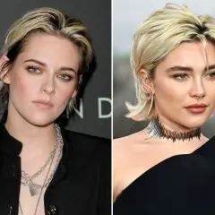 Kristen Stewart e Florence Pugh con un bixie cut medio, acconciature audaci e look da red carpet.