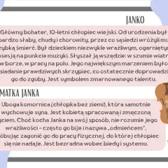 Janko Muzykant streszczenie: wrażliwy chłopiec zafascynowany muzyką, którego marzenie o skrzypcach prowadzi do zguby. Jego matka, zmęczona życiem, nie rozumie syna.