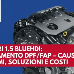 Motore 1.5 BlueHDi con spia FAP non si spegne. Intasamento DPF/FAP: cause, sintomi, soluzioni e costi.