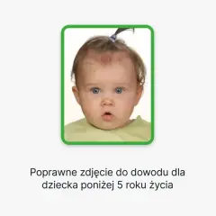 Zdjęcie niemowlaka z niebieskimi oczami i kucykiem, w jasnej bluzce, w ramce.