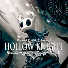Hollow Knight spolszczenie: Mały rycerz w masce na tle mrocznego świata. Obok flaga Polski.