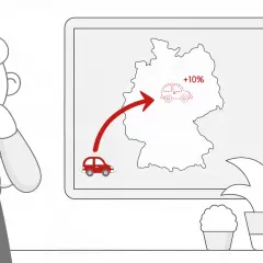 Zastanawiasz się nad akcyzą za auto z Niemiec? Mapa pokazuje drogę czerwonego samochodu i wzrost o 10%.