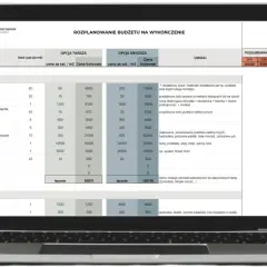 Szczegółowy kosztorys remontu z podziałem na opcje tańszą i droższą, uwzględniający materiały i robociznę.