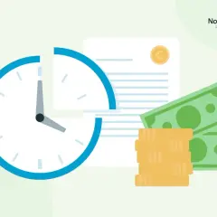 Uhr, Geld und Dokumente symbolisieren die **Minijob Steuern**. Zeit ist Geld, besonders bei der Abrechnung.