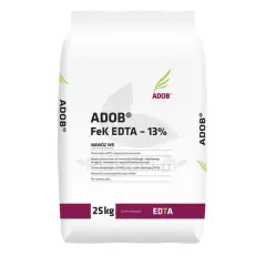 Worek nawozu ADOB® FeK EDTA 13% z naturalnym żelazem dla roślin, 25 kg.