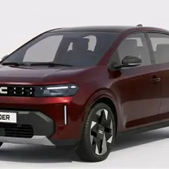 Dacia Evader, un'auto compatta e robusta color bordeaux, pronta per ogni avventura urbana.