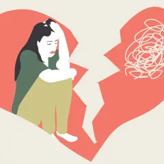 Cuore spezzato, lei piange. Nonostante ci siamo lasciati, il desiderio ci lega ancora.