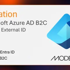Migration de Microsoft Azure AD B2C vers Entra External ID. Le logo Entra ID est présent.