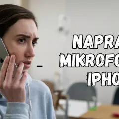 Zmartwiona kobieta rozmawia przez iPhone'a, szukając odpowiedzi, jak włączyć mikrofon w telefonie, gdy ten przestaje działać.