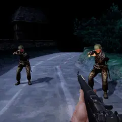 Nocna misja w grze Medal of Honor. Dwóch żołnierzy w kamuflażu celuje z karabinów.