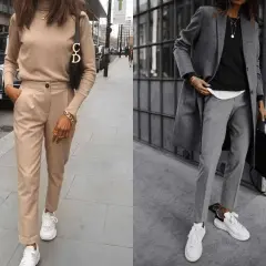Chinosy damskie - definicja, cechy i jak je stylizować na co dzień