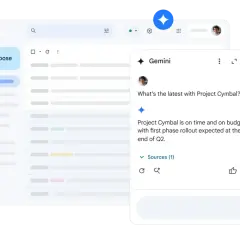 Interfejs Gmail z Gemini, który pomaga w zarządzaniu projektami. Sprawdź, jak Google Workspace cena może usprawnić Twoją pracę.