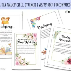 Wzruszające podziękowania dla nauczyciela cytaty, z ilustracjami kwiatów i dzieci. Idealne na zakończenie roku szkolnego.