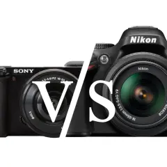 Sony vs Nikon aparatów, lustrzanka i bezlusterkowiec.