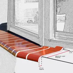 Zewnętrzny parapet powinien wystawać 3-5 cm poza ścianę, tworząc kapinos odprowadzający wodę.