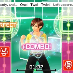 Trening bokserski w grach ruchowych Nintendo Switch. Perfekcyjne combo i czas 01:37.
