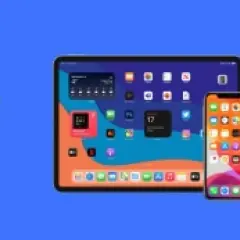 Un iPad y un iPhone muestran pantallas con iconos y widgets, listos para sincronizar.