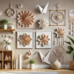 Inspiracje na ozdoby na ścianę: origami, kwiaty z papieru, makramy i rośliny.