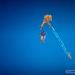 Słodziak Fortnite w postaci kilofa z latarenką i kwiatami.