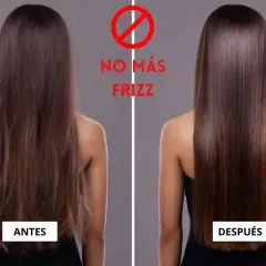 Antes y después: el pelo luce liso y sin frizz. ¡Adiós al encrespamiento!