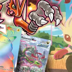 Karty Pokémon VMAX: tęczowy Pikachu, Rayquaza i inne stwory. Co to VMAX? To potężne formy!