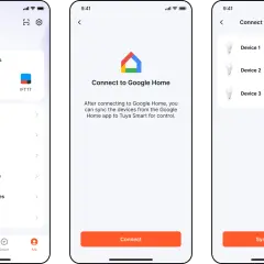 Aplikacja Tuya po polsku pozwala na połączenie z Google Home. Zobaczysz tu listę urządzeń do zsynchronizowania.