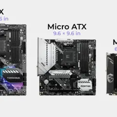 Tres placas base MSI de diferentes tamaños: ATX, Micro ATX y Mini ITX. Cada una es un componente esencial que define qué es la placa base.
