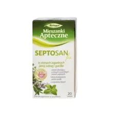Septosan Fix - zioła do płukania jamy ustnej i gardła w saszetkach. Pomaga w stanach zapalnych i zapaleniu dziąseł.