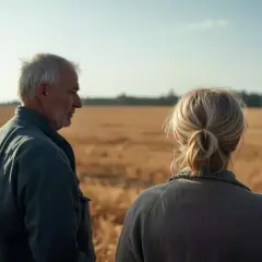 Para omówia swoje plony i przyszłość. Czy renta chorobowa KRUS a posiadanie ziemi to dobry wybór?